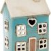 Village Pottery Light Blue Heart House Ceramic Tealight Holder